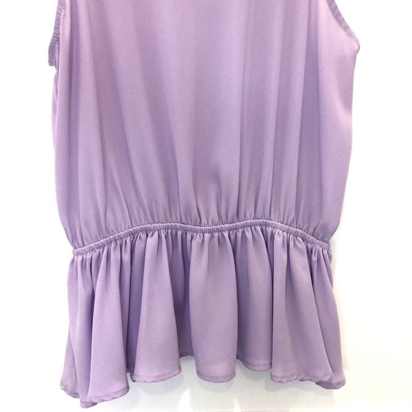 2/$15 Buttons - Lavender Sleeveless Blouse Top - Picture 3 of 6
